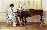 Theodore Robinson Famous Paintings - At the Piano